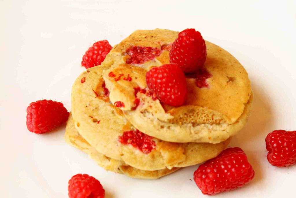 Pancakes de frambuesas sin azúcar añadido